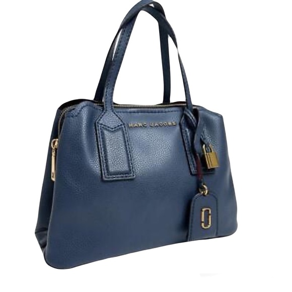 SOLD!!Mark Jacobs The Editor Logo Leather Tote Bag in Blue Sea - Picture 5 of 10